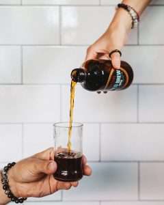 bootstrap coffee cold brew pour to glass