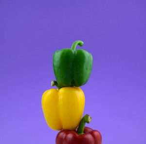 organic paprika with purple background