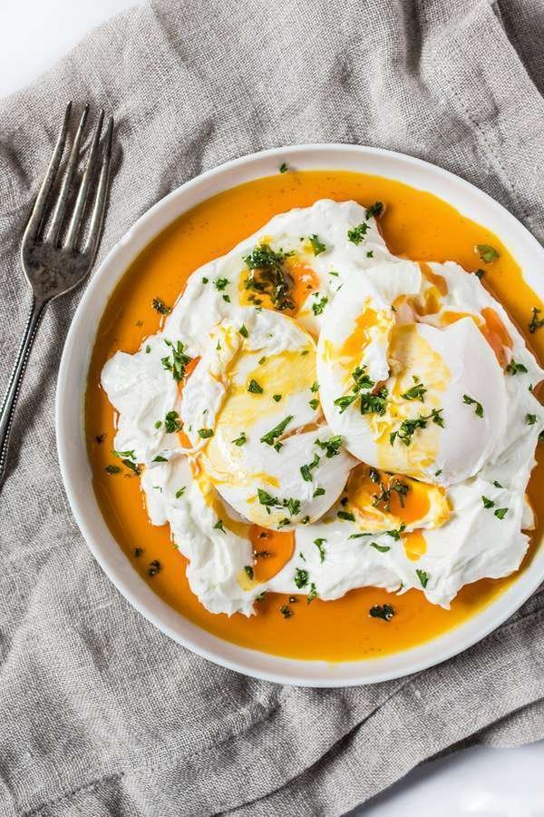 Poached Eggs With Yogurt And Spicy Butter
