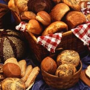 bread bakery in the rattan baskets