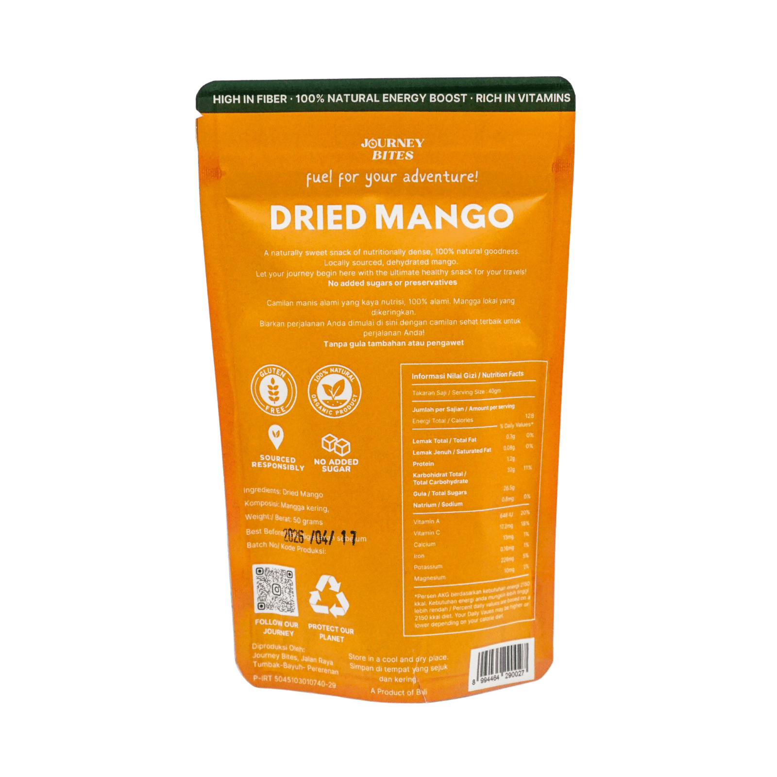 JNY Dried Mango 50g - Image 2
